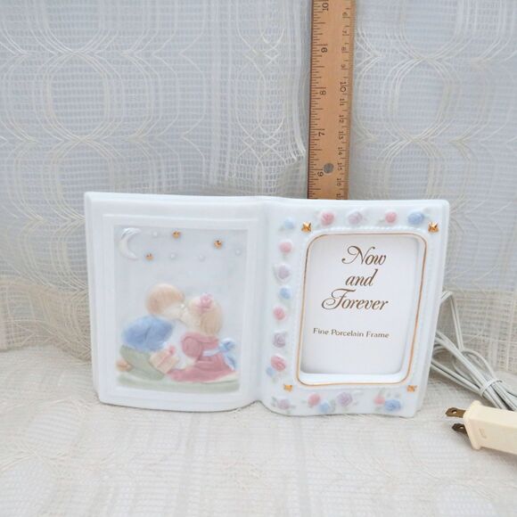 Vintage Now and Forever Porcelain Frame and Nightlight For Babies, Toddlers - Picture 5 of 7